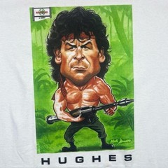 Vintage Screen Stars Mark Hughes “As Rambo” Football Single Stitch T-Shirt M