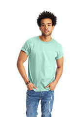 Hanes 5250 Authentic-T Unisex T-Shirt Clean Mint Crew Neck Short Sleeve NEW