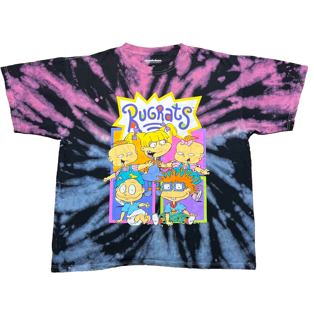 Nickelodeon Rugrats Tie Dye Graphic T Shirt Mens XL Pink Blue Black C-Life Group