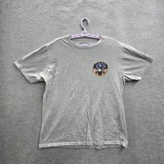 Volcom Men Shirt L/G Gray Feel Free To Party Eagle Beer Logo Short Sleeve