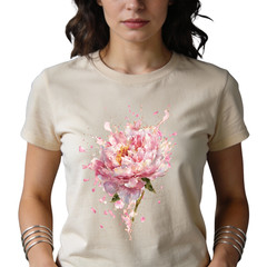 Pink Peony Tee | Floral Bloom Splash | Floral Graphic Tee, | Gift for Her