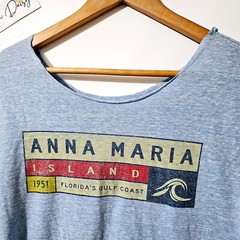 Anna Maria Island 1951 Floridas Gulf Coast Graphic T-Shirt Blue Heather Sz S~SS3