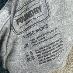 NEW Foundry T Shirt Mens Big Size 3XL Gray Teal Blue Long Sleeve Raglan Pocket