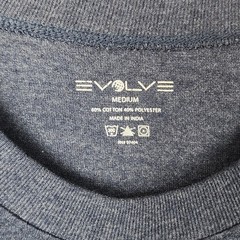 Evolve Men T-Shirt Medium Blue Heathering Short Sleeve Crew Neck Activewear