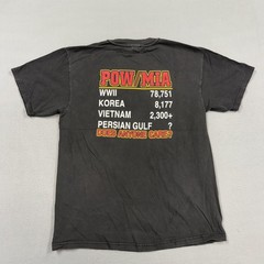Vintage Hanes Shirt Mens Large Black POW MIA Patriotic Military Graphic Tee