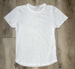 Buck Mason Men Slub Curved Hem T Shirt 100% Cotton White Size Medium Made in USA