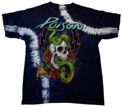 Poison Mens Posion Rock Metal Band Snake Skull Rose Graphic Shirt NWT L