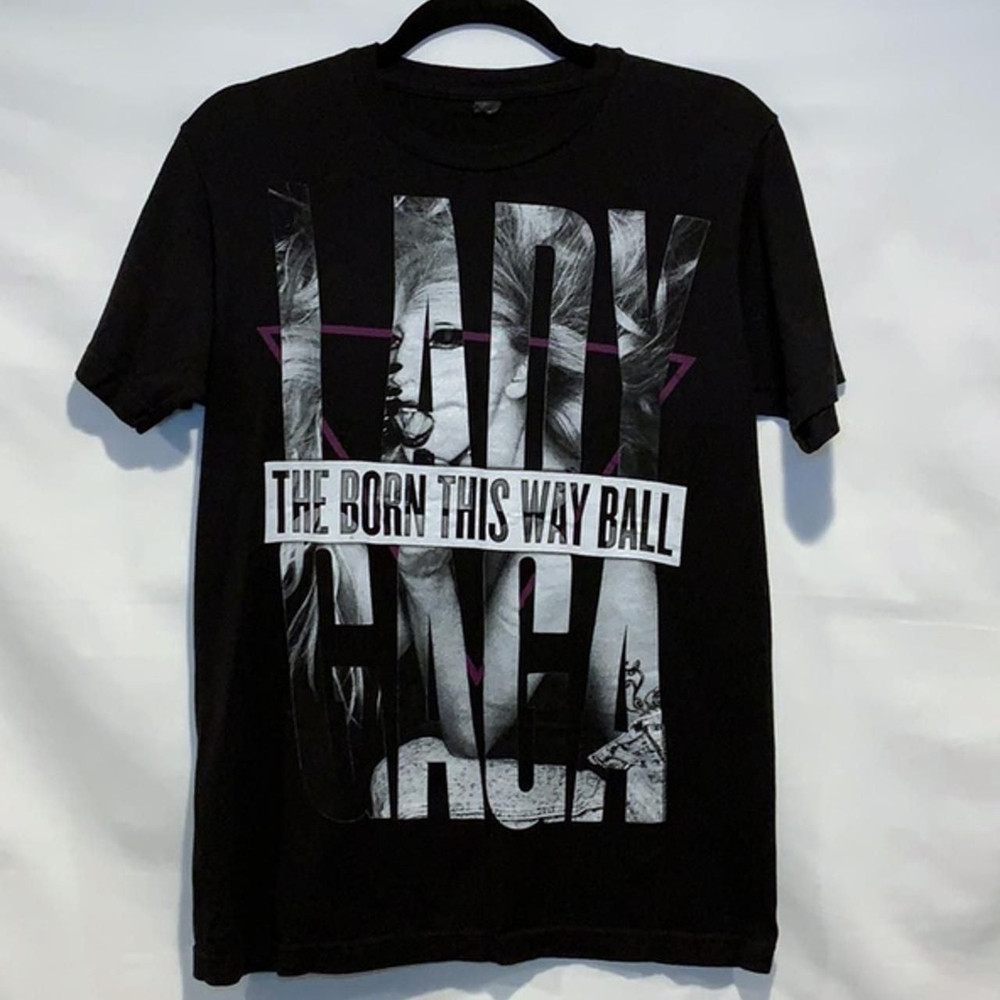Vintage Lady Gaga Born This Way Ball Tour Concert T-Shirt 2012 Black S-5XL