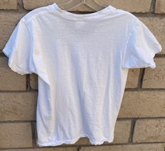 Vintage Two Guys White V Neck T Shirt Combed Cotton Size M Single Stitch