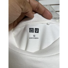 Uniqlo U Crew Neck Long Sleeve T Shirt White Pocket Size 13