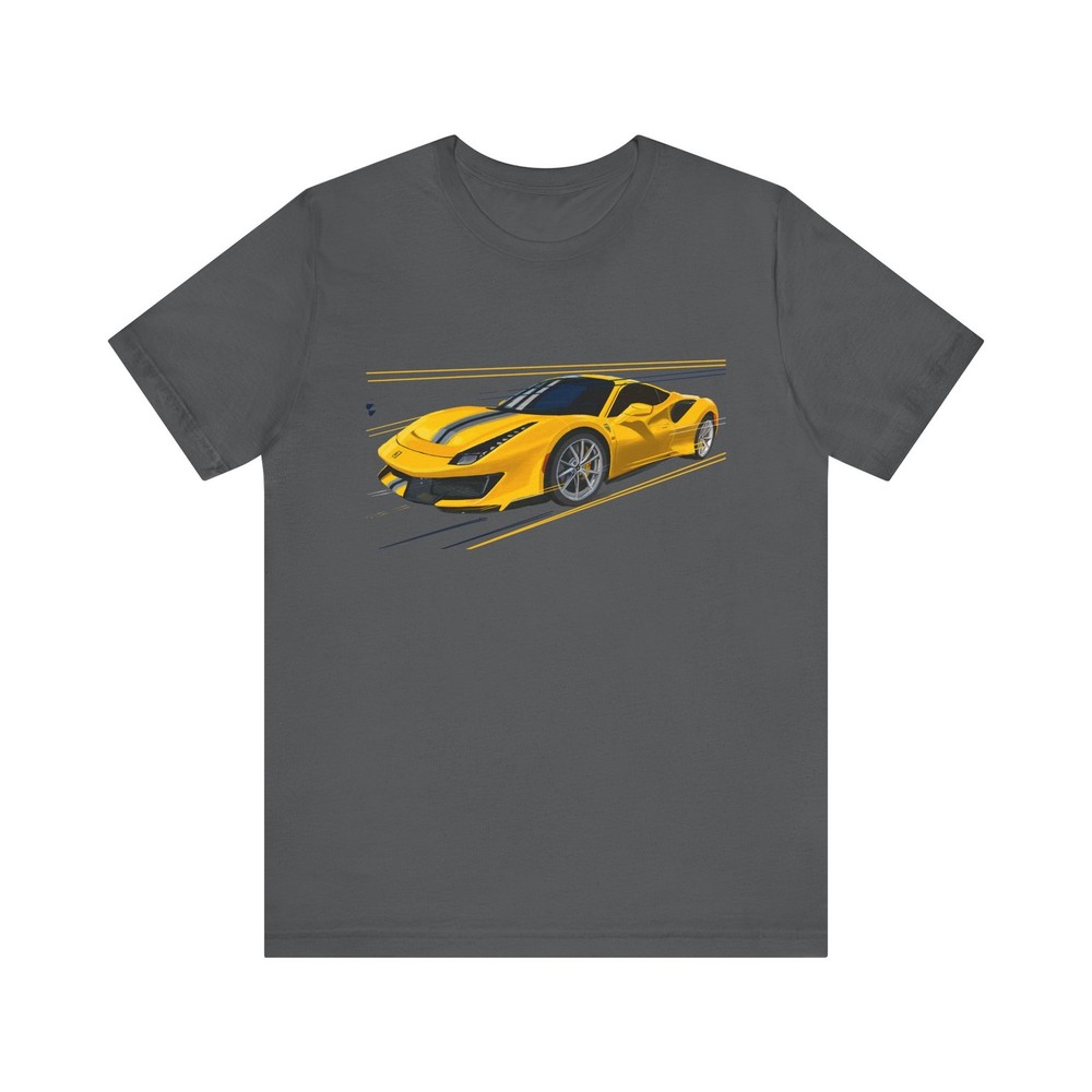 Yellow Ferrari 488 Pista t-shirt Unisex Jersey Short Sleeve