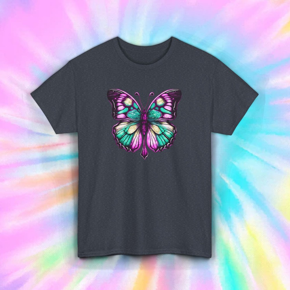 Colorful Butterfly T-Shirt Psychedelic Nature Aesthetic Art Tee S-5XL