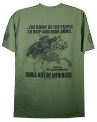 Second Amendment Militia T-Shirt Skeleton Horse and Rider 2A Gun Rights Freedom