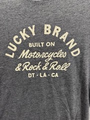 Lucky Brand Men’s T shirt Small Black Logo Cotton polyester rayon new with tag