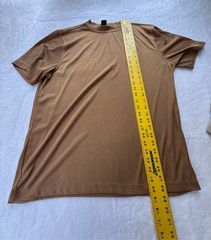 Tulliano Men’s Large Brown Ribbed Mock Neck Short Sleeve Stretch T-Shirt