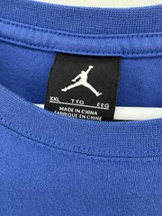 Jordan Embroidered Mens XXL T-Shirt Blue Green Jumpman Graphic Tee Oversized