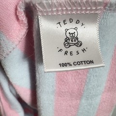 Teddy Fresh Striped Pink and Green Cotton Tee Shirt Size Men’s Large