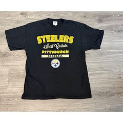 Pittsburgh Steelers T-Shirt XL Black Steel Curtain NFL Distressed Graphic