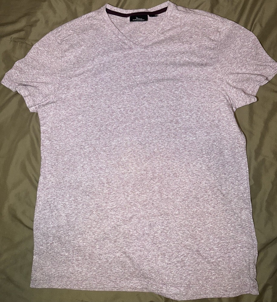 Men’s Marc Anthony Luxury V-Neck Tee Peony Heather Pink