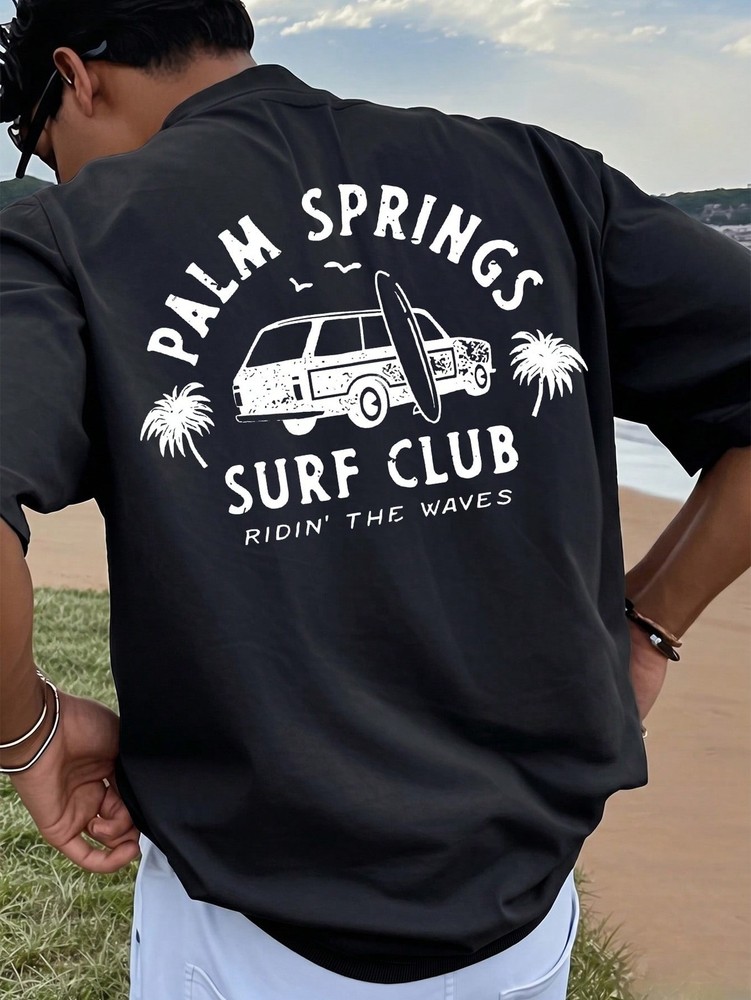 Coastal Men’s Vacation Fresh Minimalist Style Short Sleeve T-Shirt