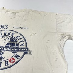 Vtg 1994 Asics NYC Marathon 25th Anniversary Volunteer Distressed Mens Shirt 2XL