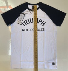 Triumph Motorcycles Saltern T Shirt Mens Small White Black Cotton Crew Neck