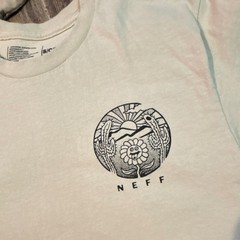 Neff Desert Trips Meltaway Graphic T-Shirt Beige Crew Neck Short Sleeve Size S