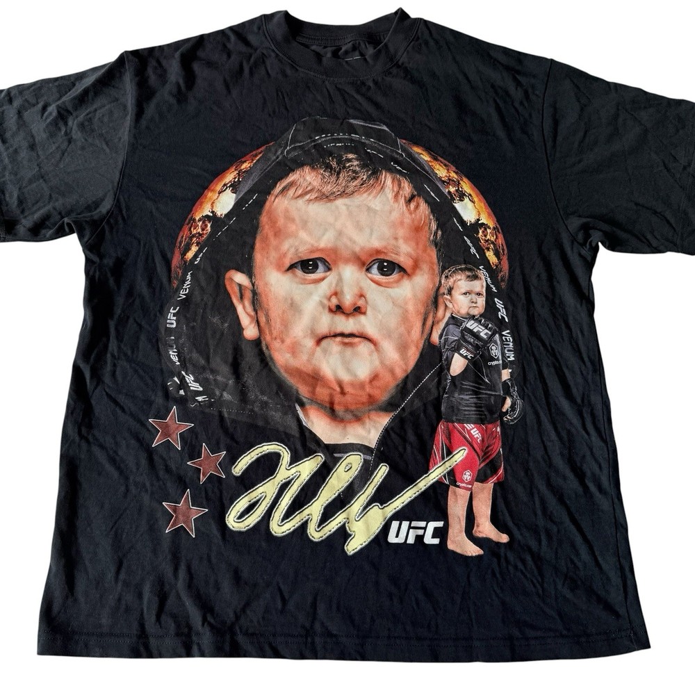 UFC Hasbulla Mens M Black Magomedov Signature T-Shirt Ultimate Fighting Grapple