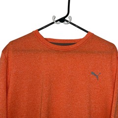 Puma Run Favorite Heather Crew Neck Short Sleeve Athletic TShirt Mens Orange XXL