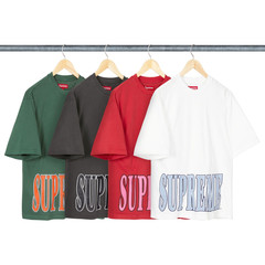 Supreme Cracked Stretch S/S Top Black White Red Green 4colors FW25