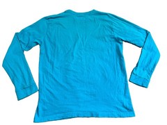 Nike Men’s Size M Blue 100% Cotton Embroidered Logo Long-Sleeve T-Shirt