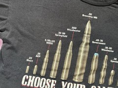 Rothco Choose Your Caliber Shirt Mens XL Black Bullet Cal Sizes Graphic Tee