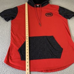 Ecko Untld Hooded Shirt Mens XL Drawstring Center Pocket Cement Hooper Hip Hop
