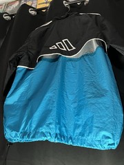 Vintage Black and Blue Adidas Windbreaker Size L Breathable Full Zip Up Hoodie