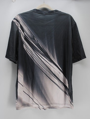 T-Shirt Dark Gray Print Men’s Medium Polyester Mesh Sport Oversized Skate
