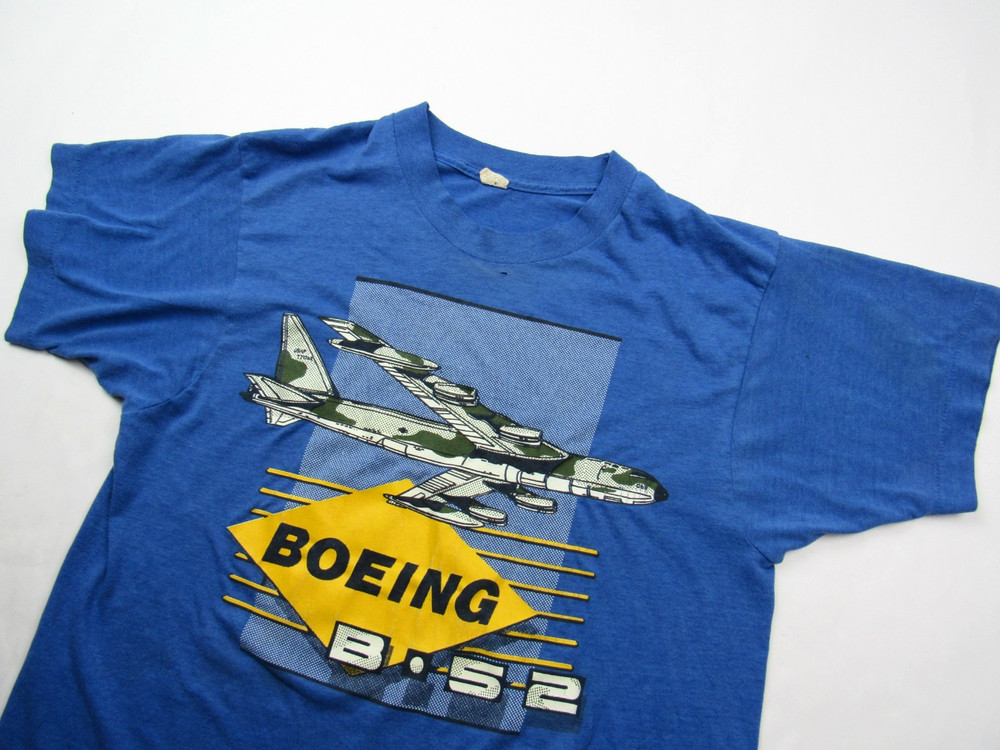 Vtg 80s Screen Stars Boeing B-52 Stratofortress Bomber WWII T-Shirt USAF Sz M