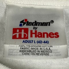 Vintage Stedman Hanes T-Shirt Mens Large White Royal Carribean Single Stitch USA