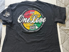MAUI BUILT 808 ONE LOVE DISTRESSED 2XL BLK SHORT SLEEVE T SHIRT.SEE DESCRIPTION