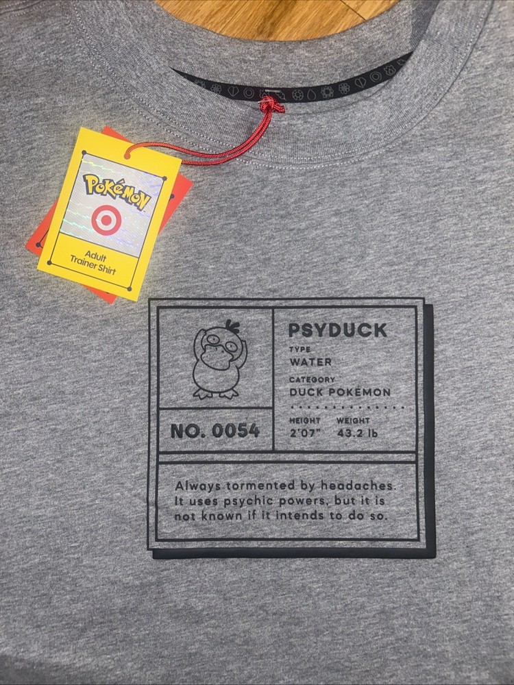 Pokémon x Target Psyduck Gray Graphic Limited Edition Shirt T-Shirt XXXL 3X 3XL
