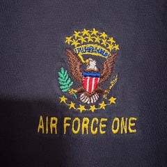Air Force One Embroidered T Shirt Navy Blue Adult XL
