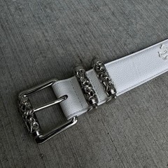 Dope White belt With A rolling Buckle