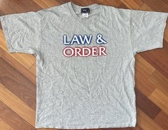 VTG Y2K NBC Experience Store Law & Order Gray Shirt TV Show Mens size XL X-LARGE