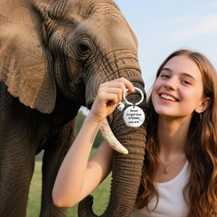 Elephant Gift Set 5 PCS Includes Socks Keychain Bracelet for Elephant Lovers