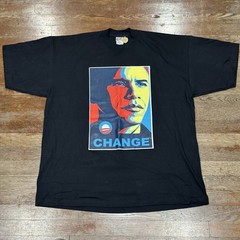 Vintage Y2K 2008 President Barack Obama Change Double Sided Shirt 2XL