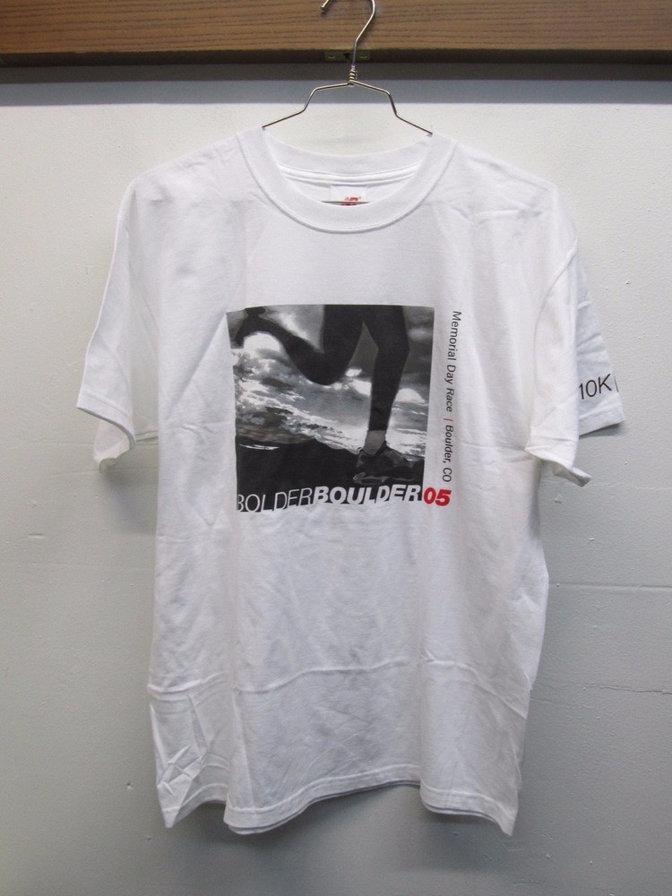New Balance 100% Cotton T-shirt Bolder Boulder 2005 10K race tee Memorial Day L