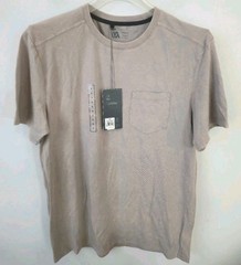 VRST Mens Small Beige Taupe Pocket T Shirt Athletic Performance Tee Stretch NWT