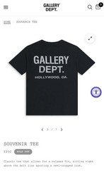 Gallery Dept. Souvenir Tee Washed Black Size Large Authentic Brand New With Tags