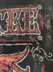 Remetee Authentic Sz S Mens T-Shirt Black w/Red 100% Cotton Graphics Made In USA