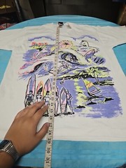 Variety Surfing T Shirt Single Stitch Puff Print White One Size USA Made Vintage