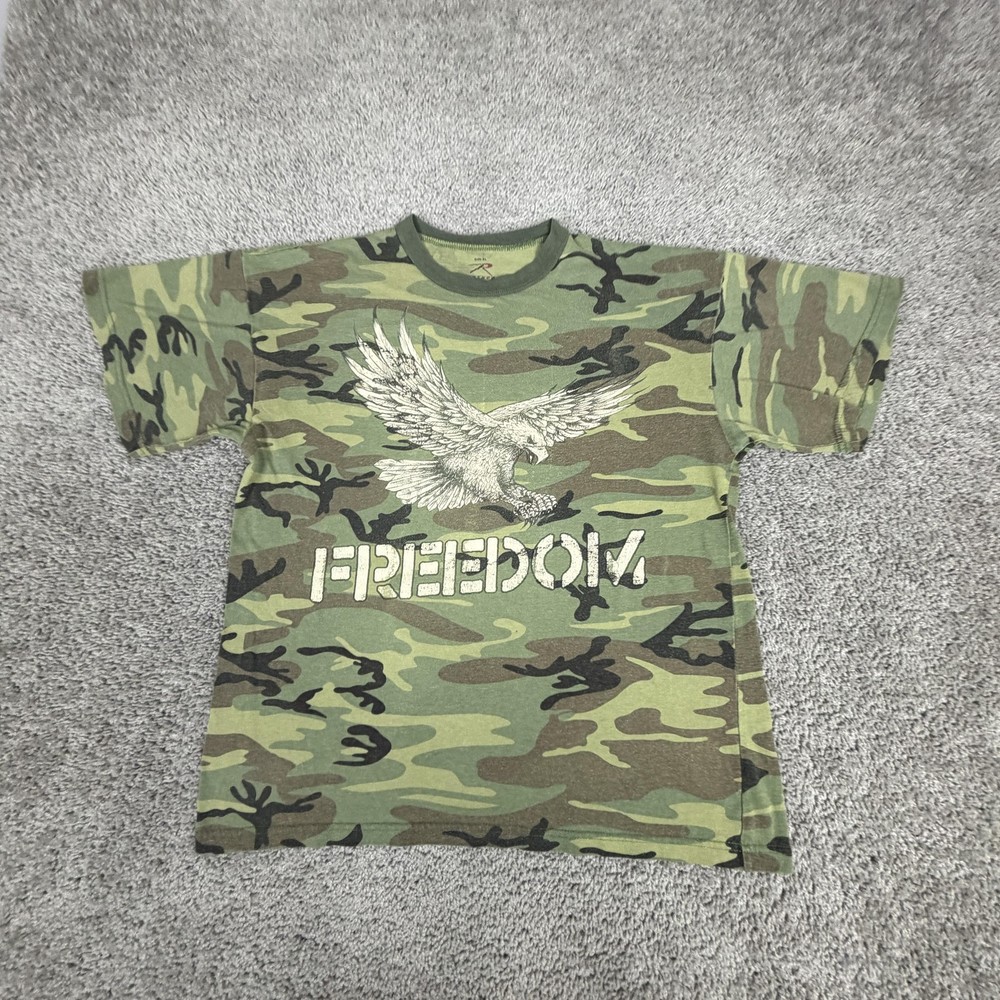 Rothco Freedom Eagle Shirt Mens XL Green Camo Patriotic Military Graphic Tee